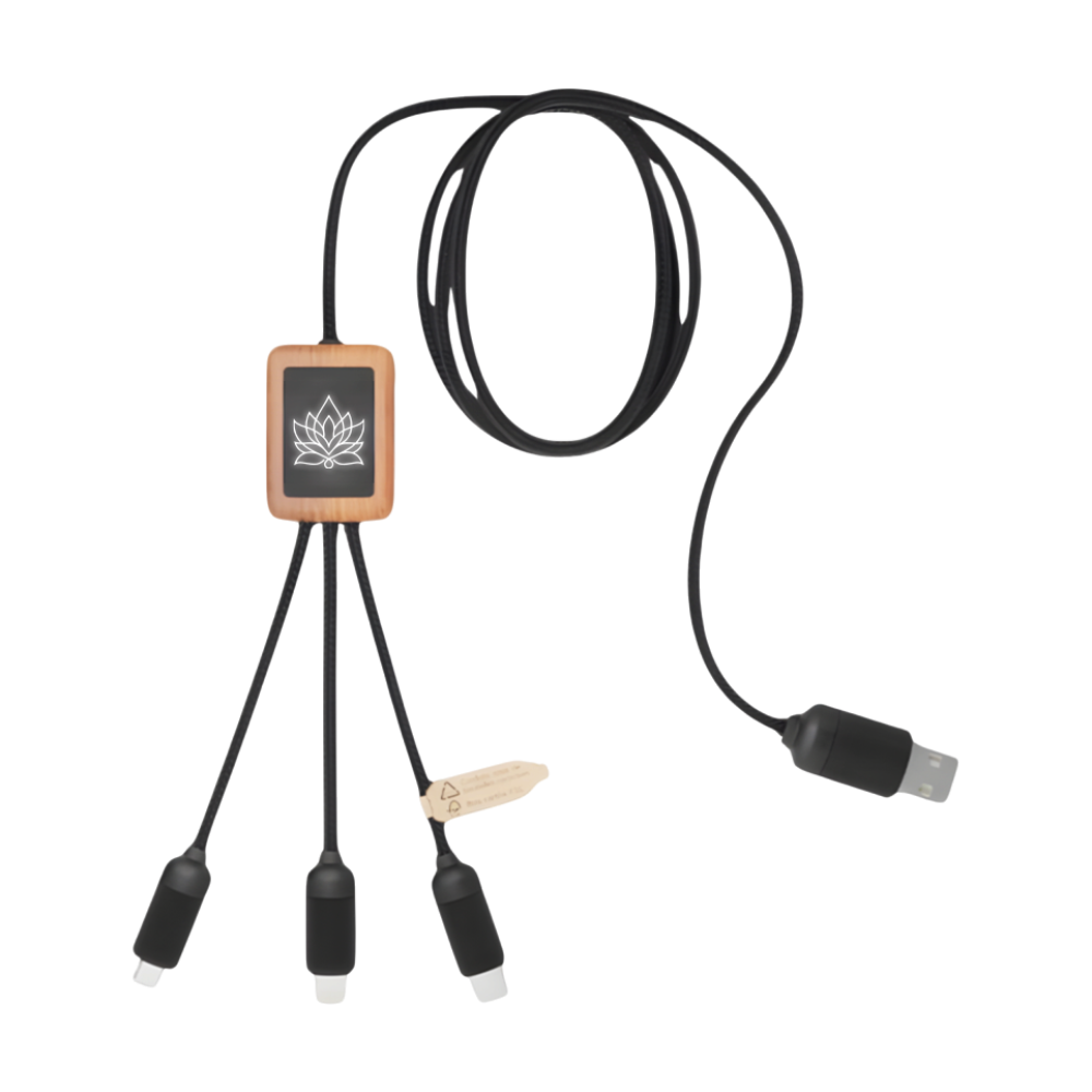 3-in-1 Recycled PET and Bamboo Cable