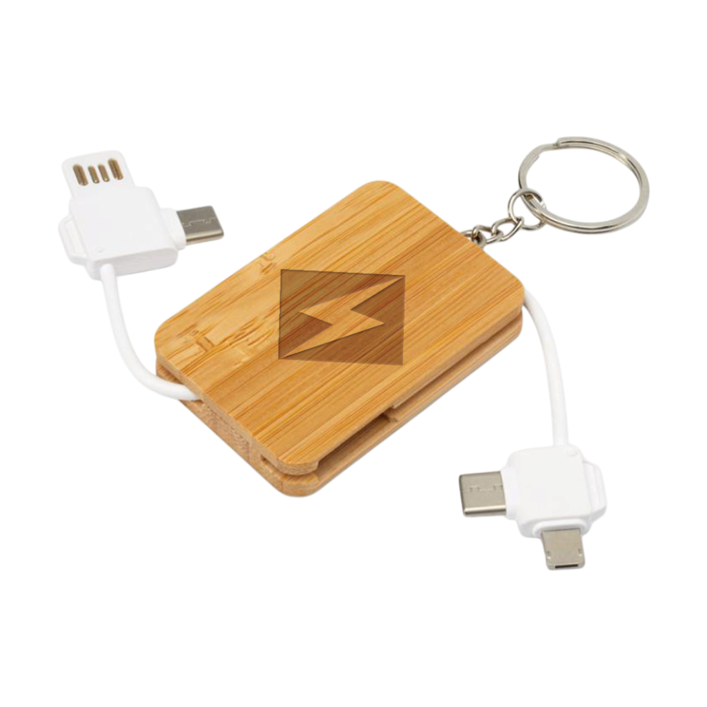 6-in-1 Retractable Bamboo Charging Cable