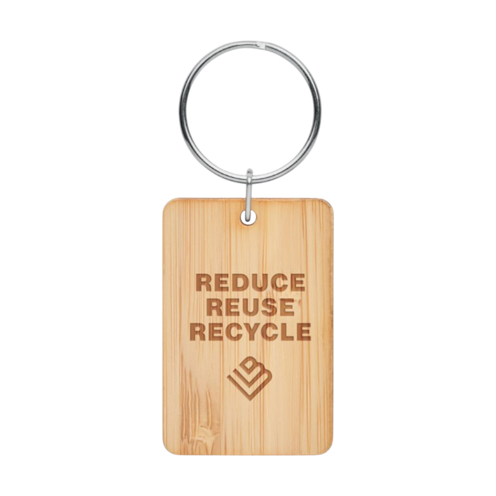 ANGLEBOO Rectangular Bamboo Key Ring