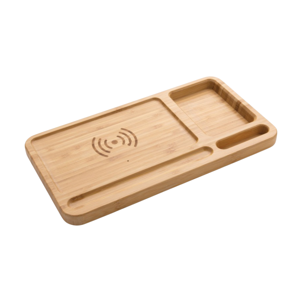 Bamboo Desk Organiser RCS Wireless Charger