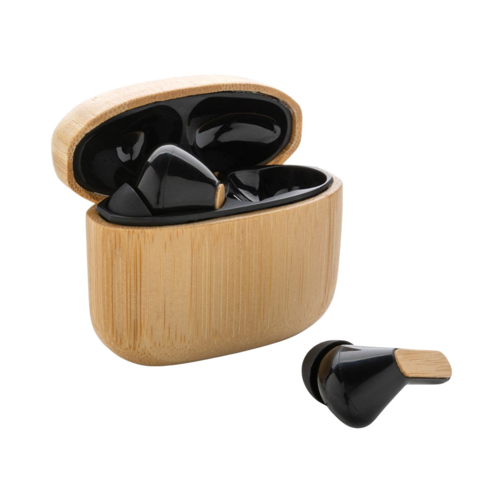 Bamboo TWS Earbuds with RCS Recycled Plastic