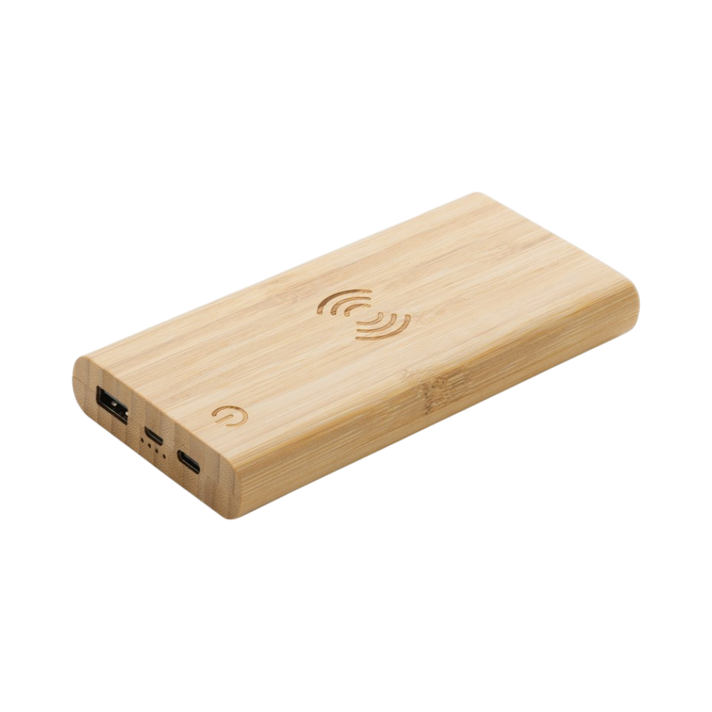 Bamboo Wireless Powerbank with 8.000 mAh