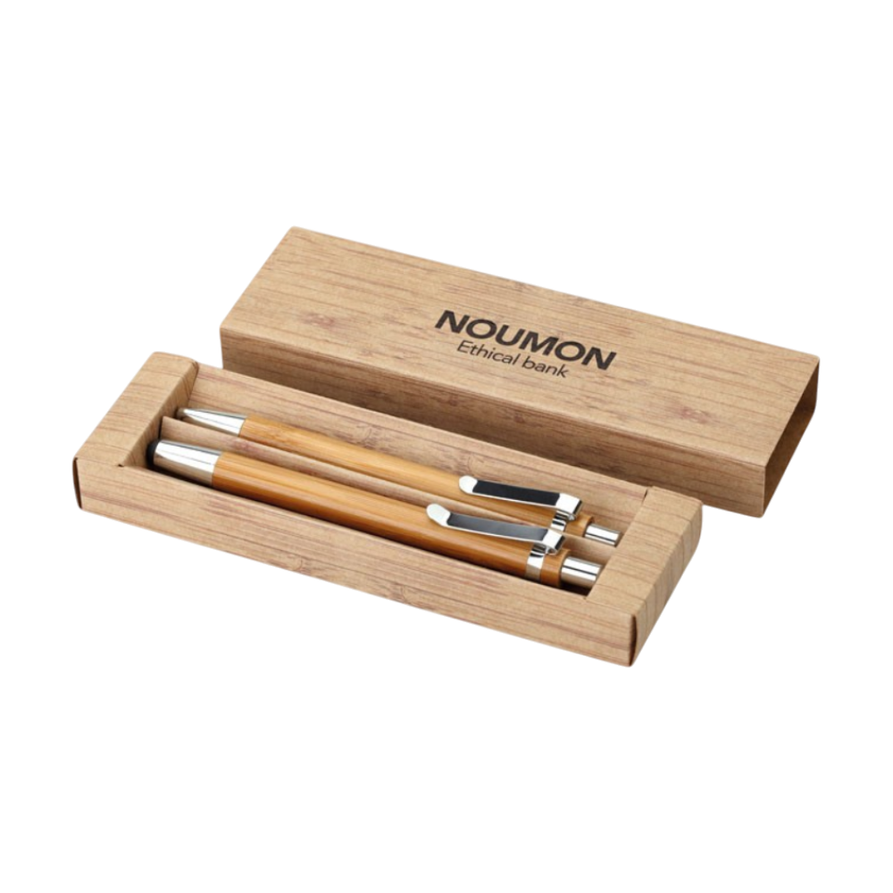 BAMBOOSET Bamboo Pen and Pencil Set
