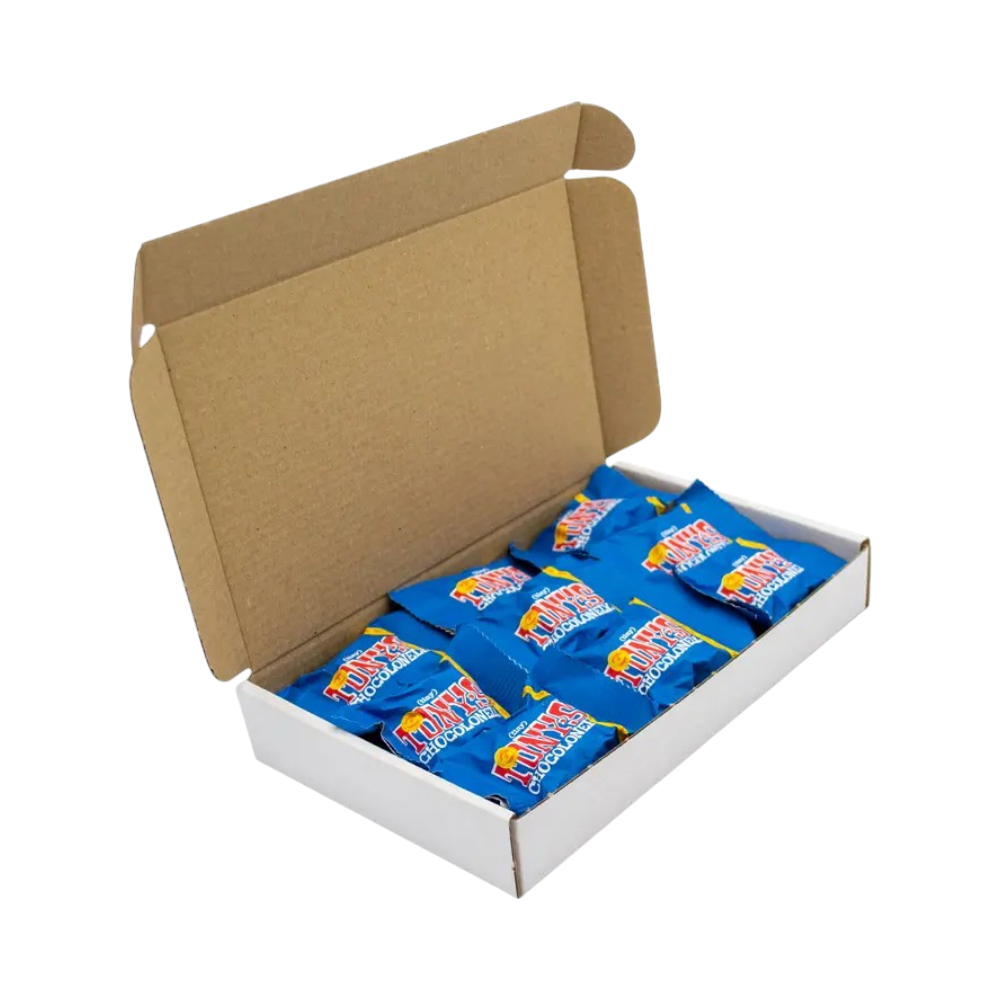 Box with Tiny Tony's Fairtrade Chocolate