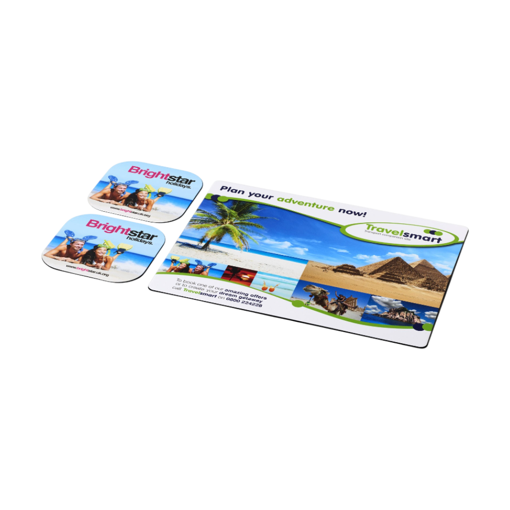 Brite-Mat Recycled Plastic Mouse Mat and Coaster Set