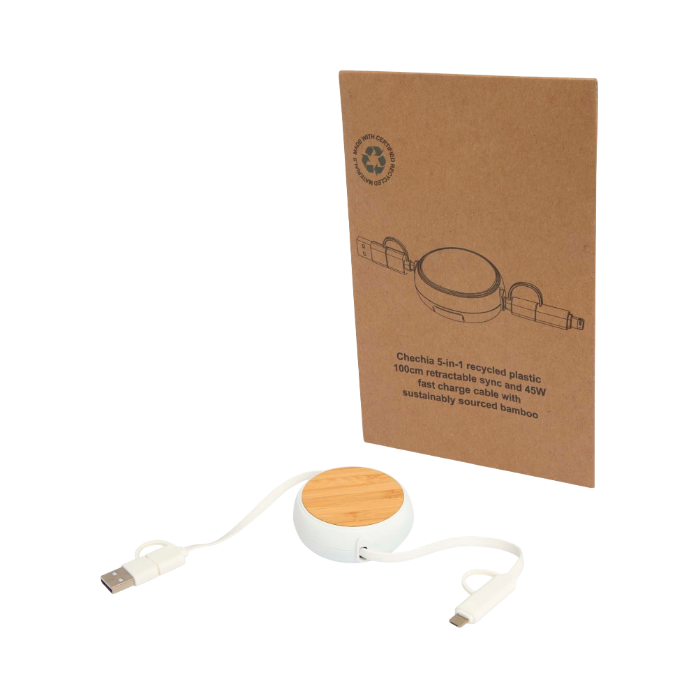 Chechia 5-in-1 Recycled Plastic Retractable Cable