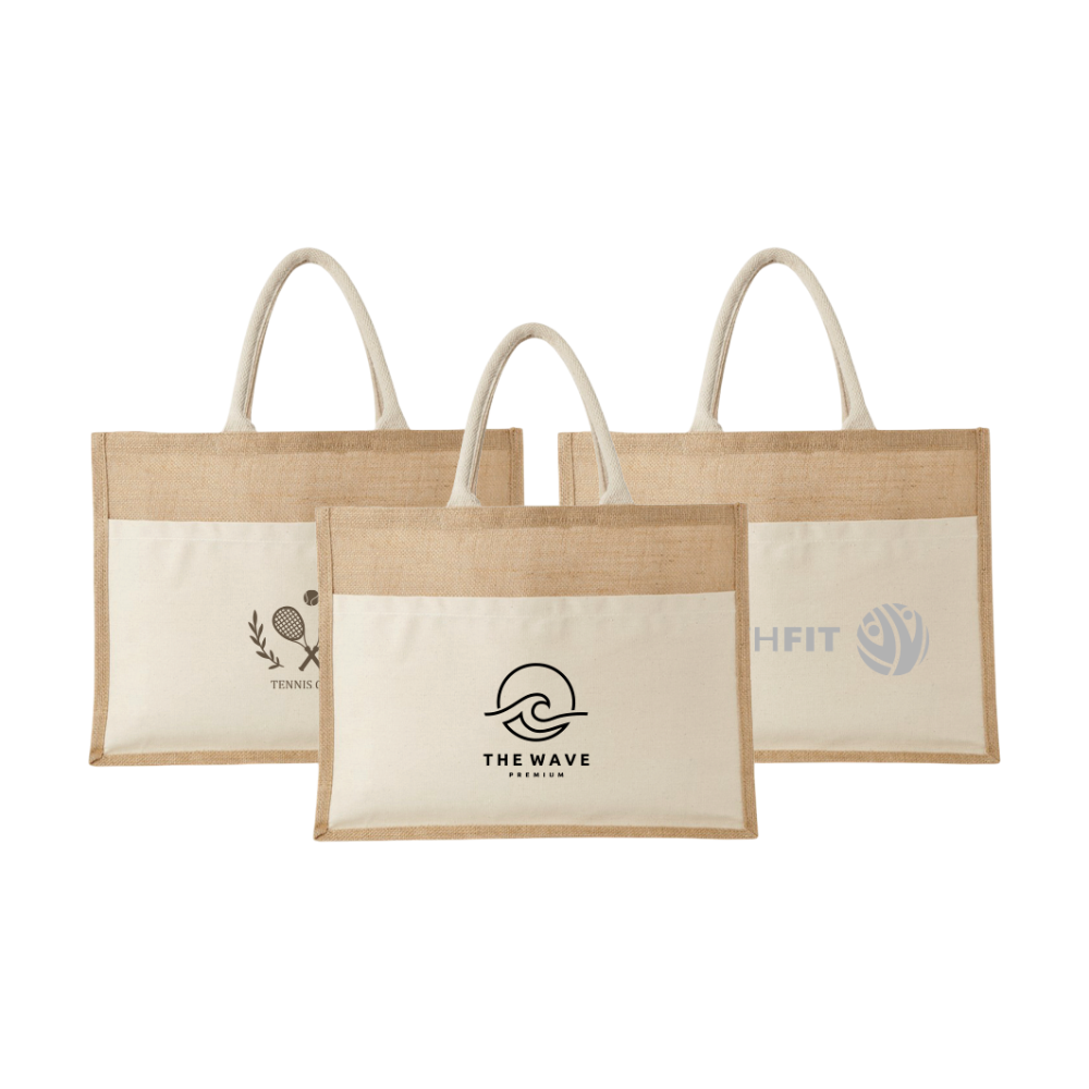 Cotton Pocket Jute Tote Bag