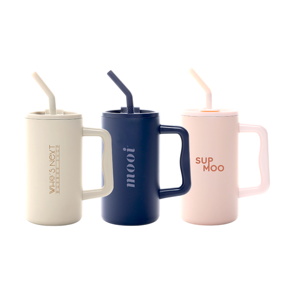 Cube RCS Recycled Steel Mug with Straw