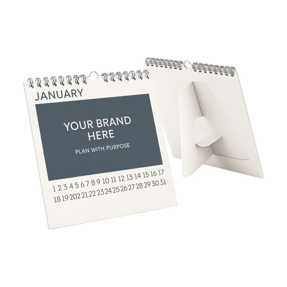 Desk Calendar with Cardboard Stand