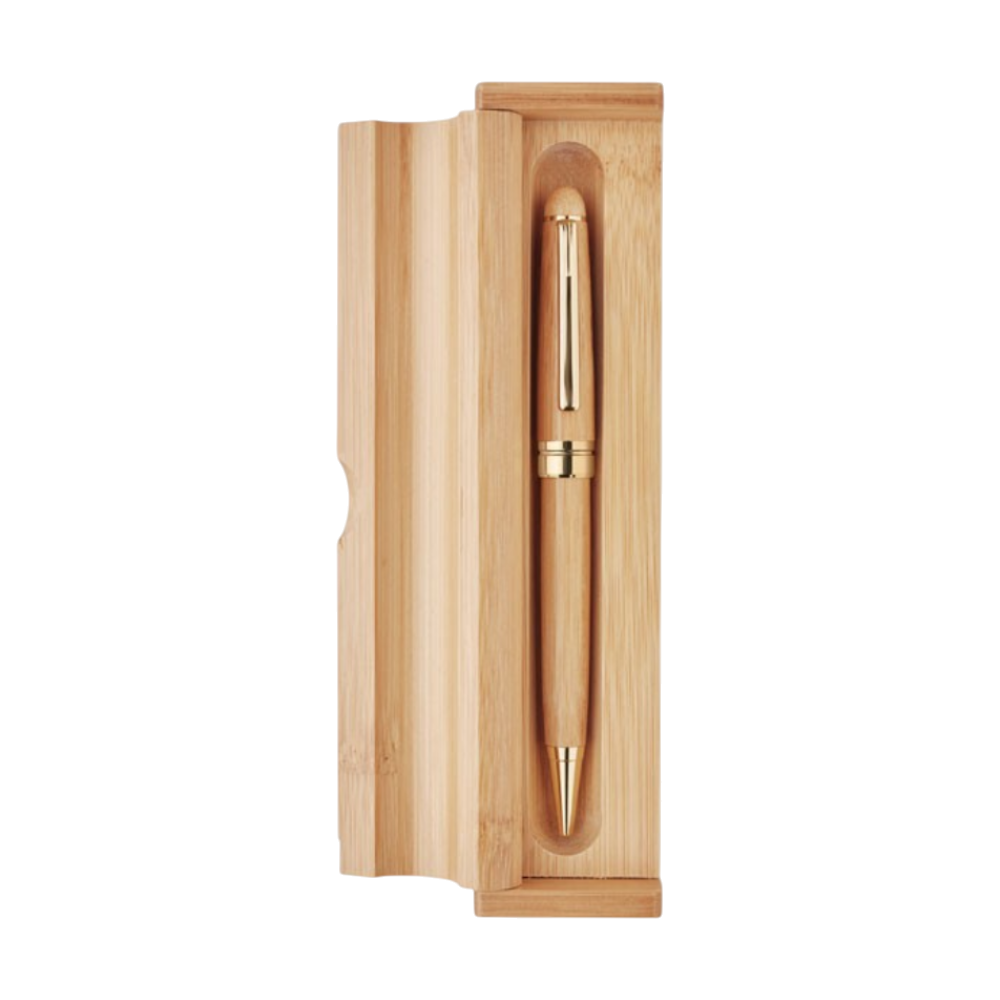 Etna Bamboo Twist Ball Pen In Box