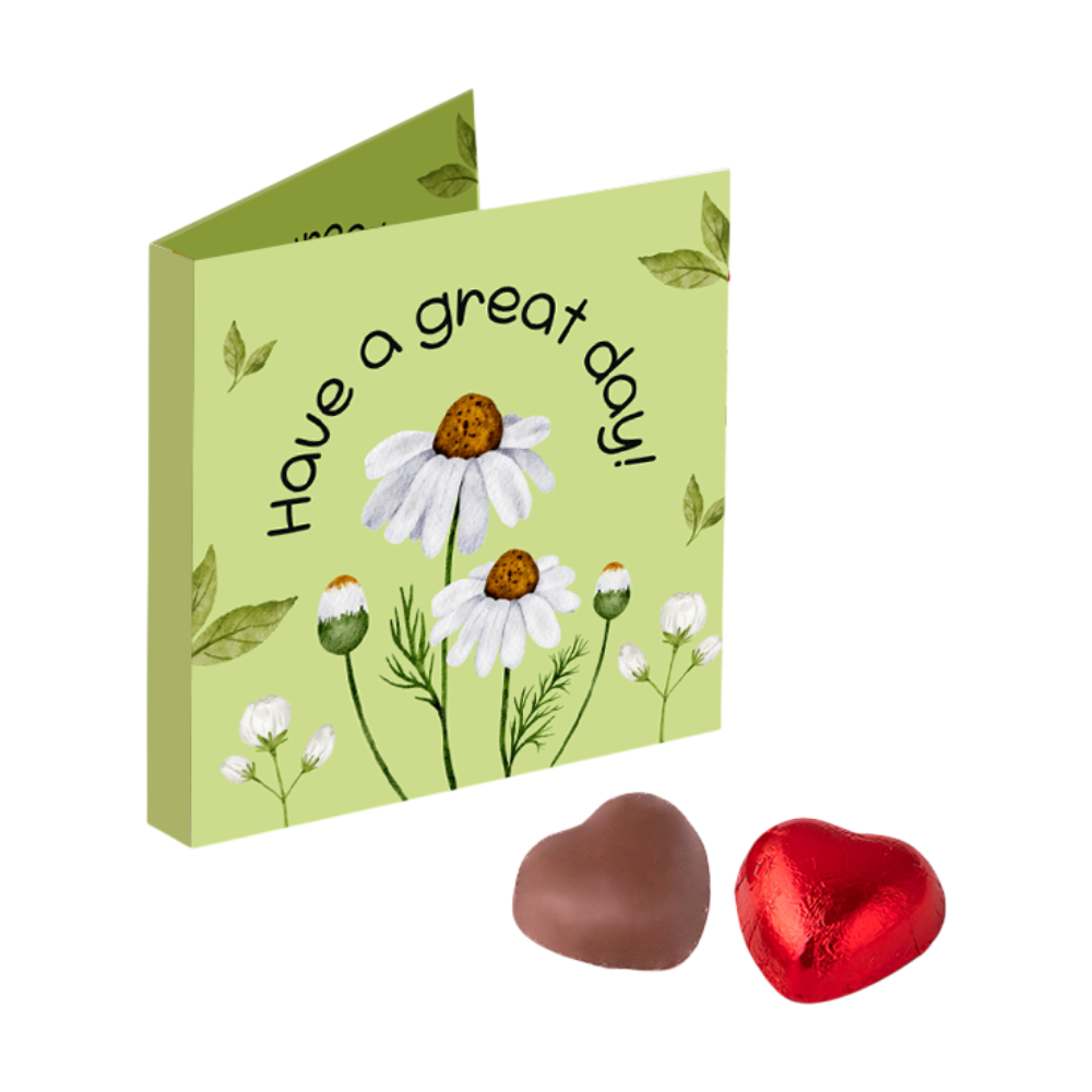 Folding Card with Red Chocolate Heart