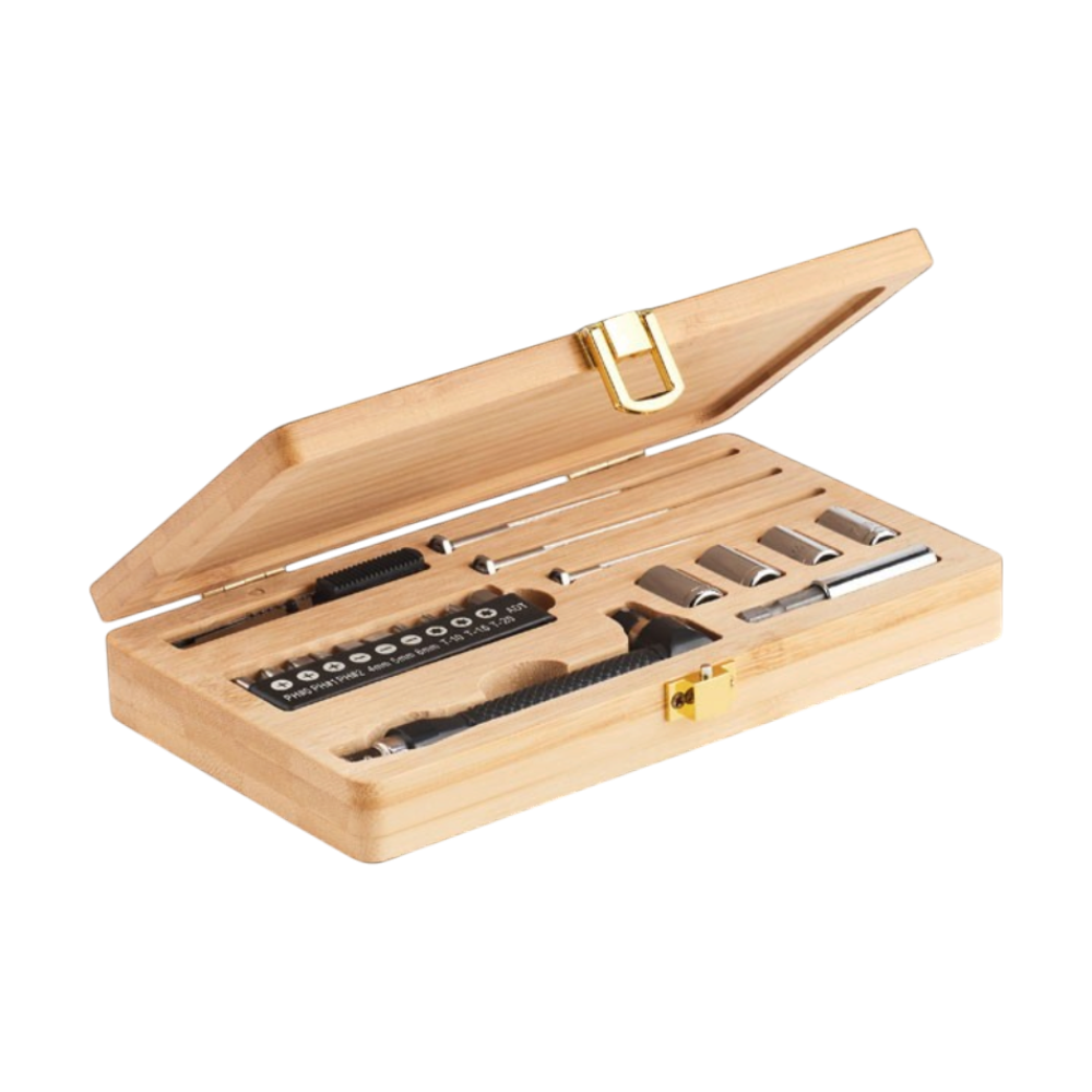 GALLAWAY 21 pcs Tool Set Bamboo Case