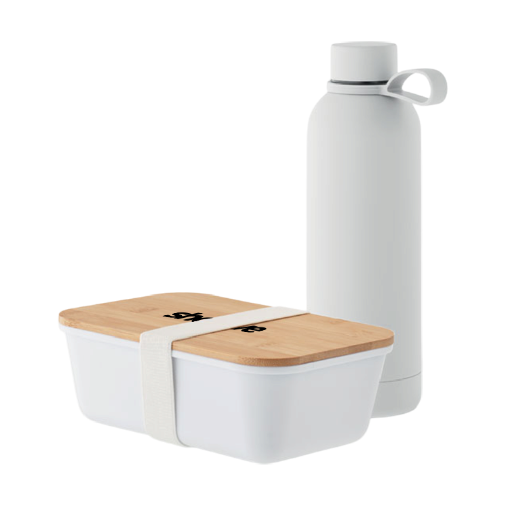 Giftset Recycled Stainless Steel Lunch Box and Bottle