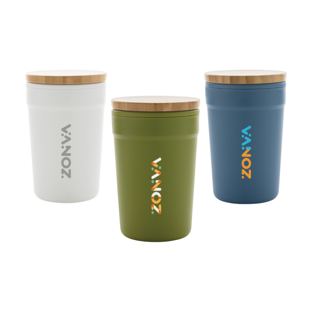 GRS Recycled PP Mug with Bamboo Lid | 300 ml