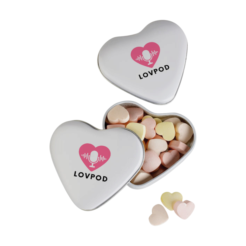 Heart-shaped Tin with Candy Hearts