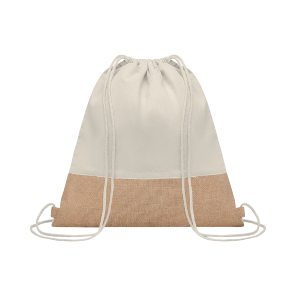 INDIA Drawstring Bag with Jute Details