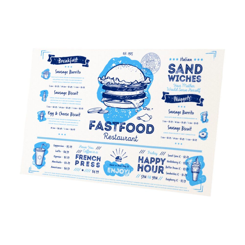 Laminated Menus