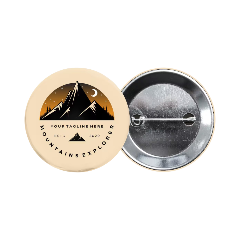 Metal Button with Double Crimped Pin | 56 mm