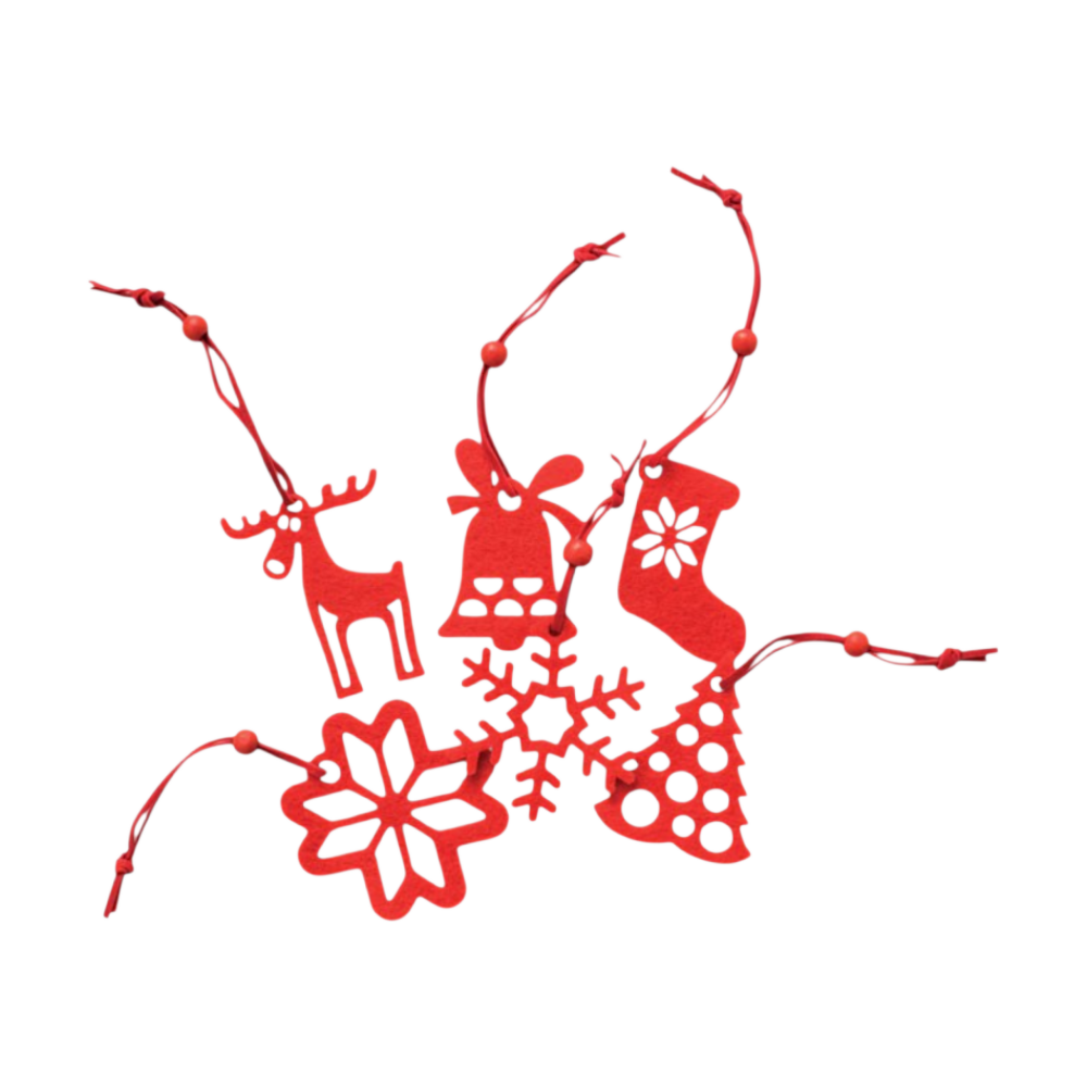 PET ROUGE Set of 6 Felt Tree Hangers