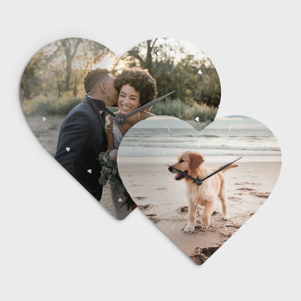 Photo Heart Hardboard Clock