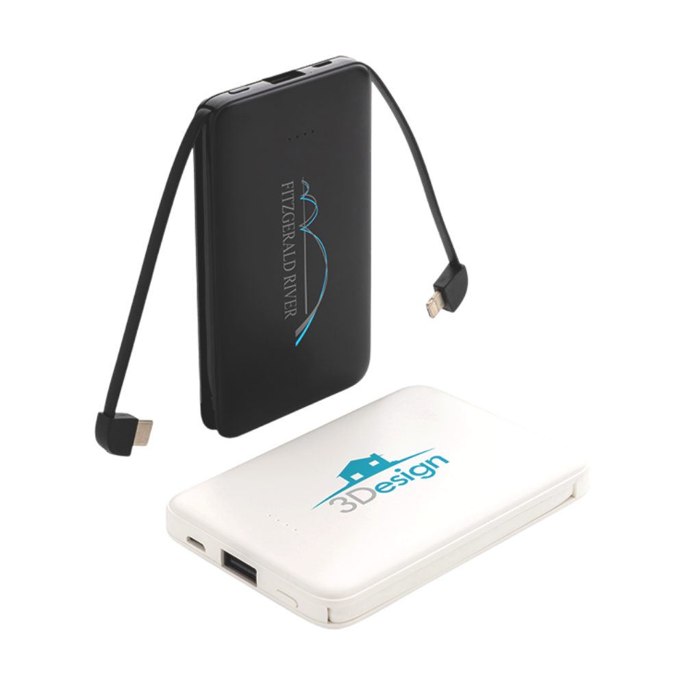 Pocket Powerbank with Integrated Cables 5.000 mAh