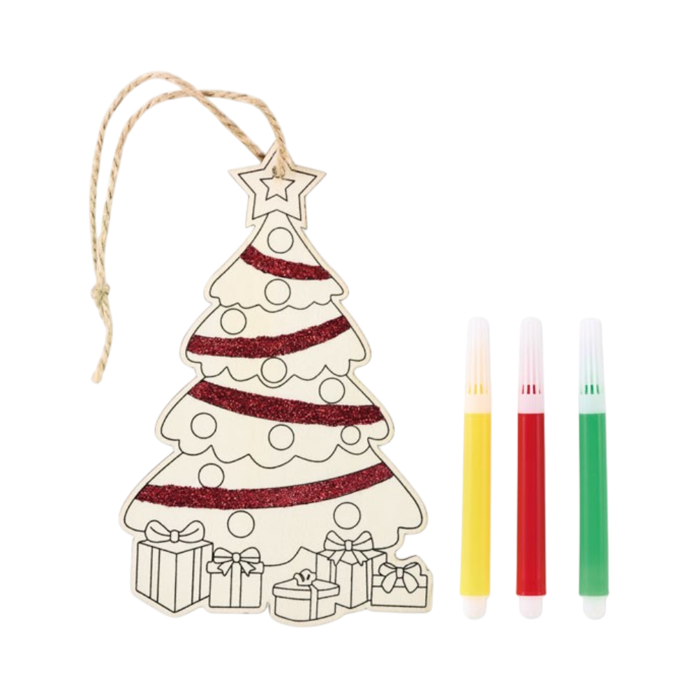 Poplar Wooden Christmas Tree Ornament