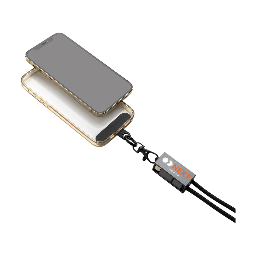 RCS recycled PET phone cord with 60W dual charge cable