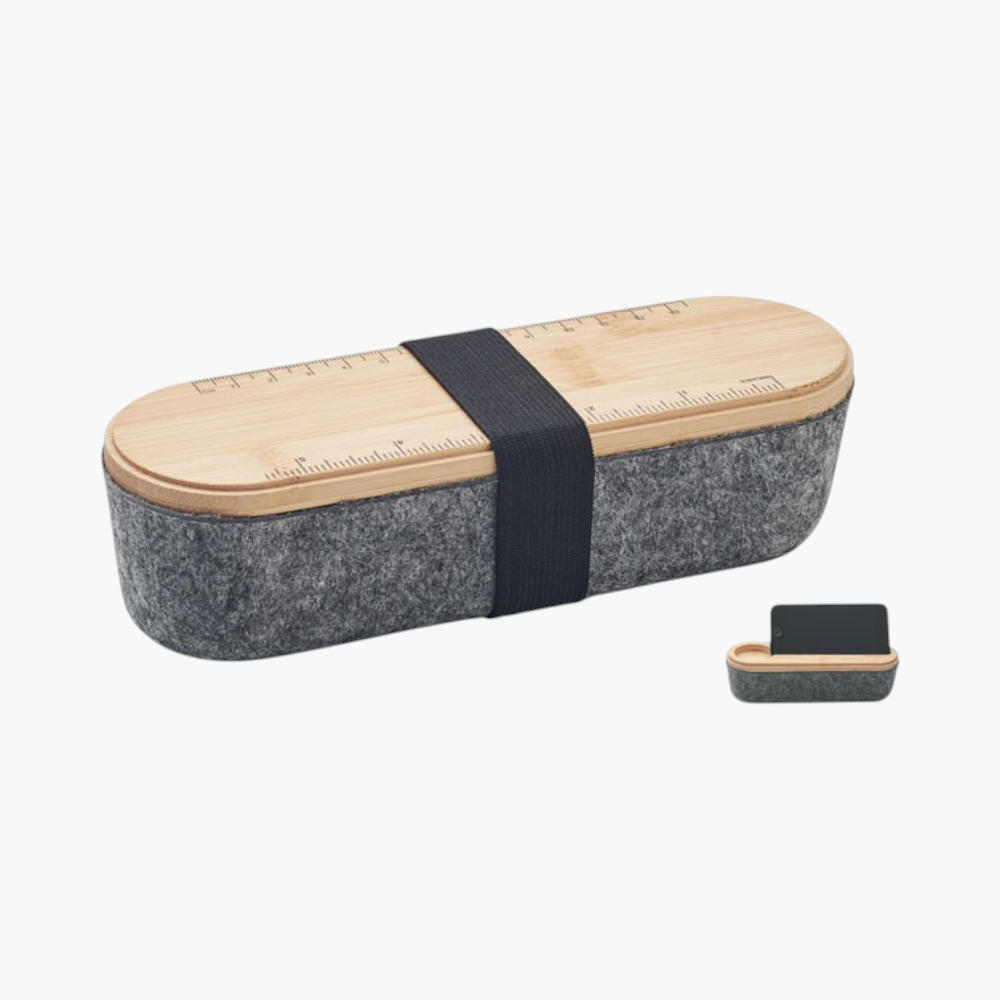 RPET Bamboo Felt Pencil Case