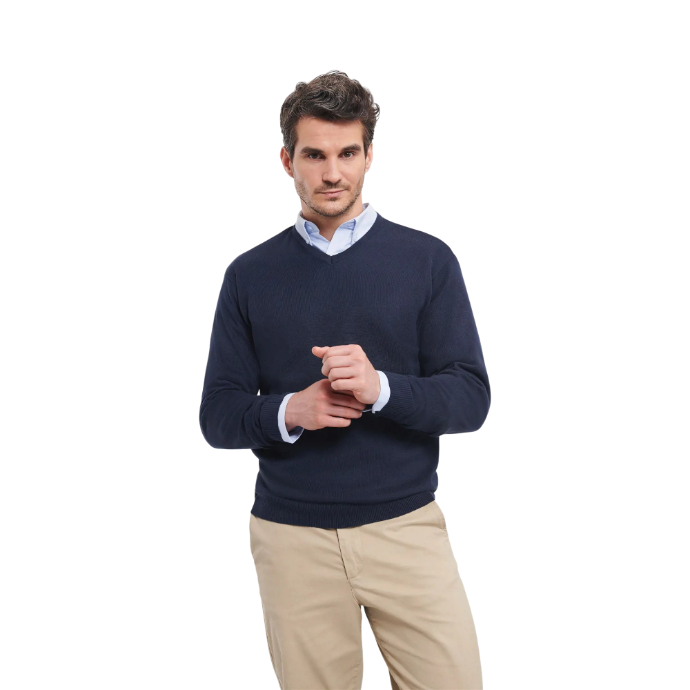 Russell V-neck Knitted Pullover