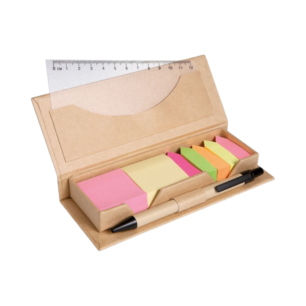 STIBOX Sticky Memo Set Recycled with Pen