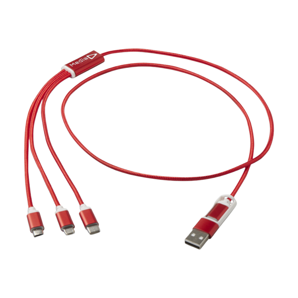 Versatile 5-1 Recycled Aluminium Charging Cable