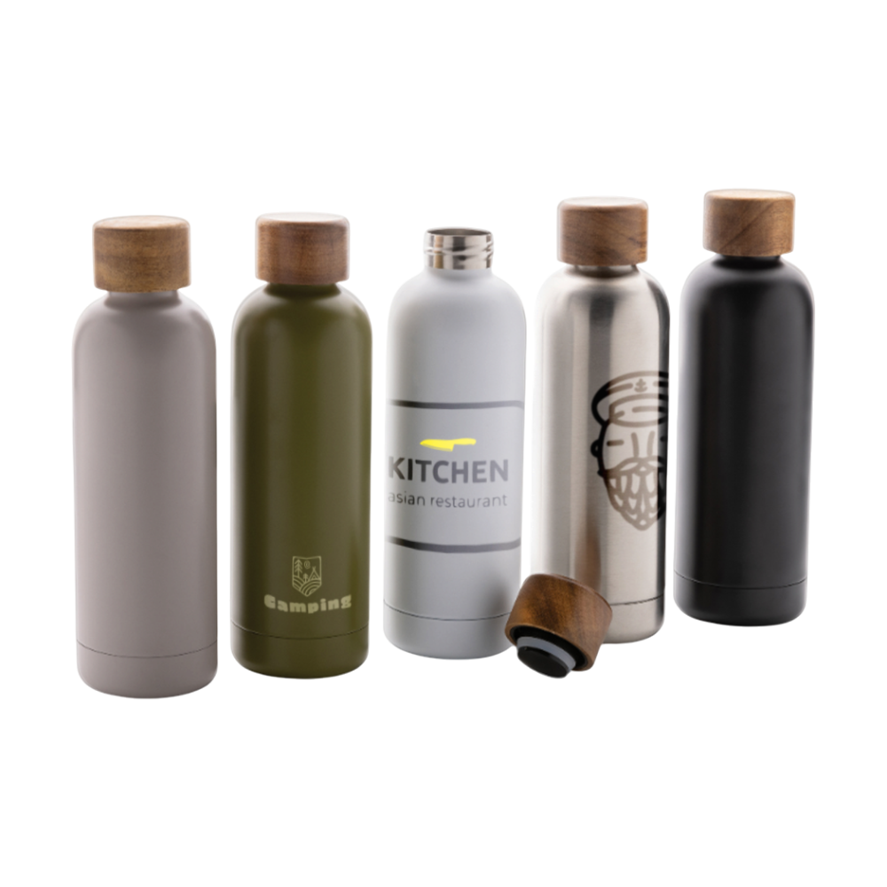 Wood RCS Recycled Stainless Steel Vacuum Bottle 500 ml